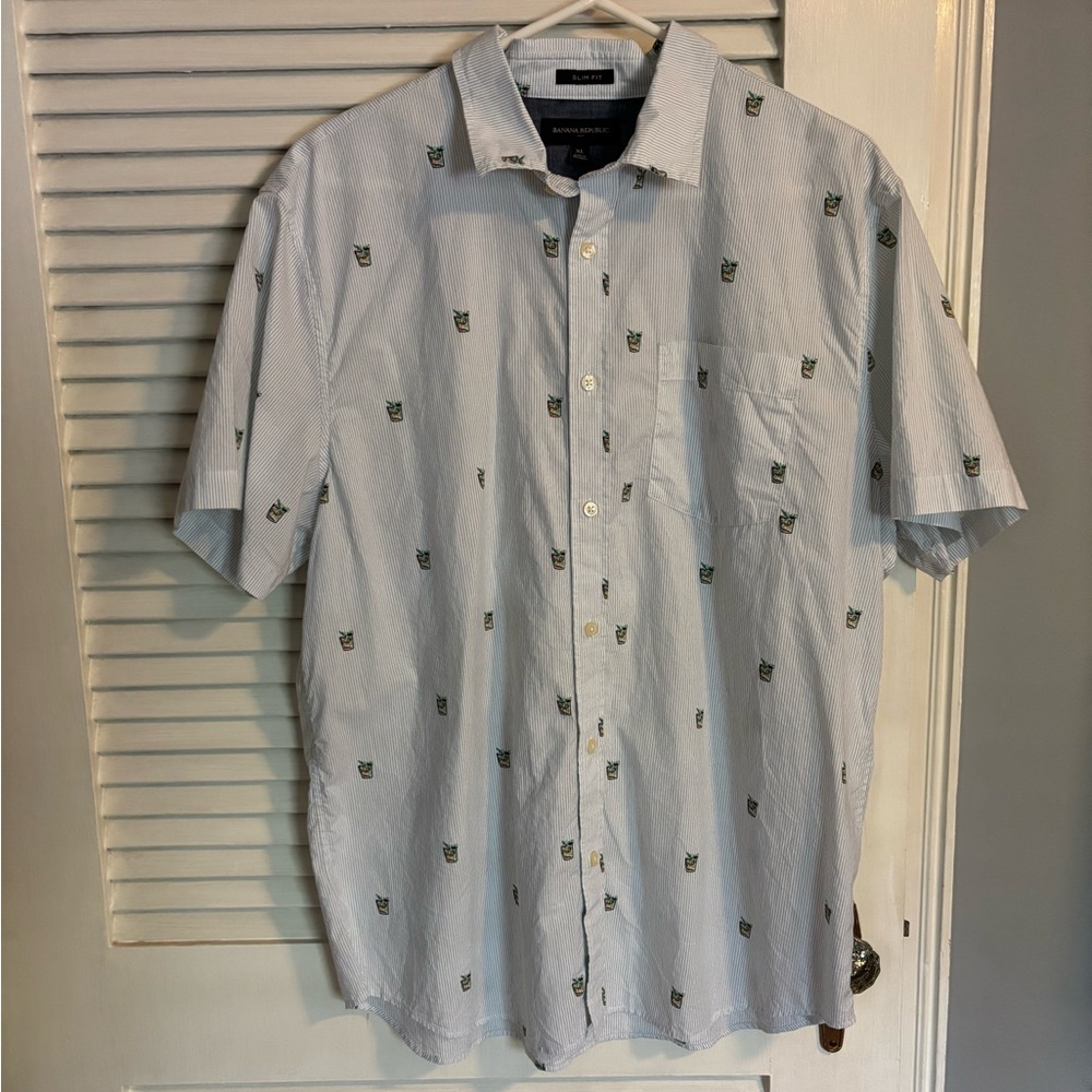Banana Republic White Casual Button Down Shirt